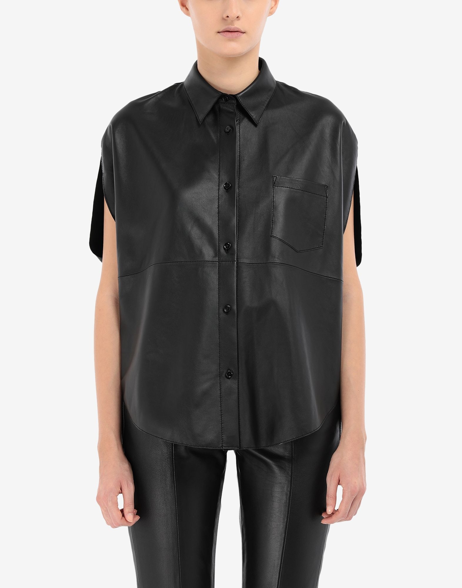 Circle leather shirt - 5