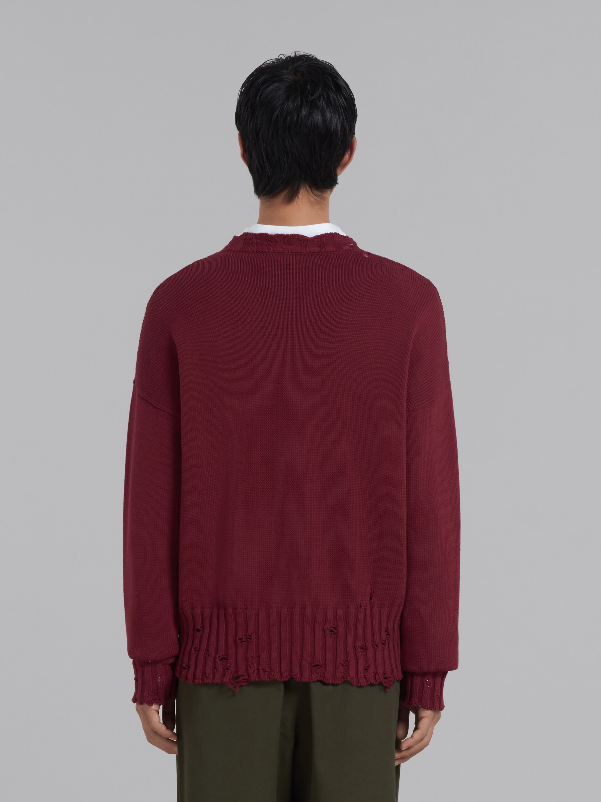 RUBY RED COTTON CREWNECK SWEATER - 3