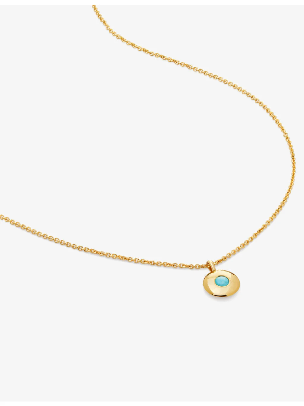 December birthstone 18ct yellow gold-plated vermeil sterling-silver and turquoise pendant necklace - 1