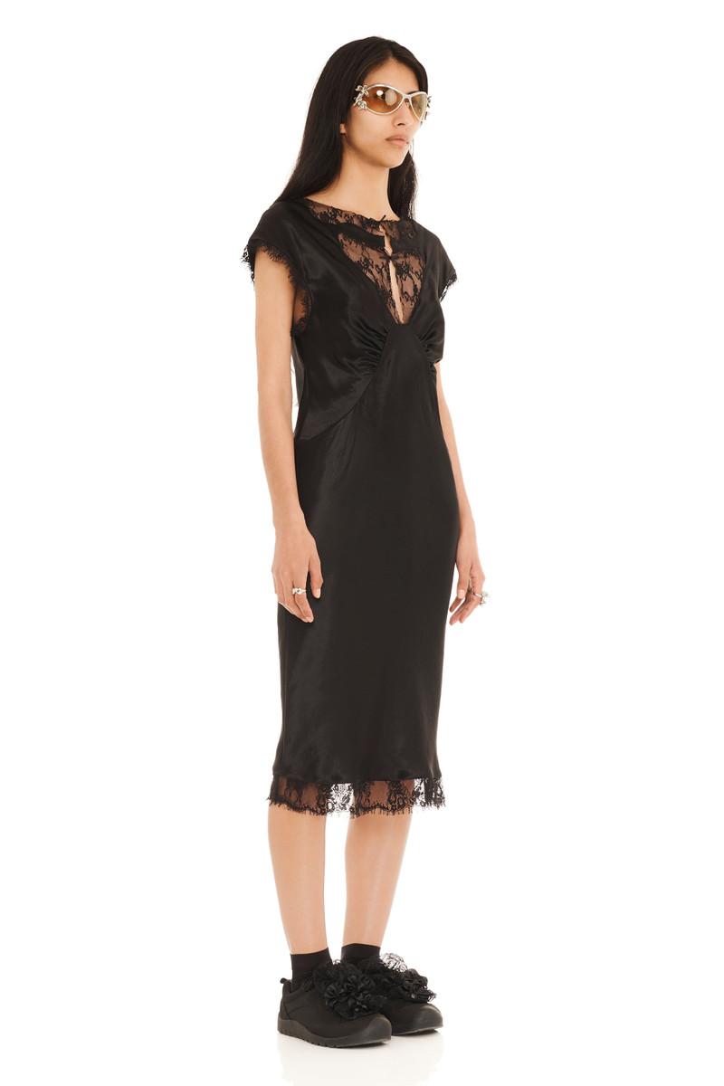 Collina Strada BLACK WATERLILY MIDI DRESS outlook
