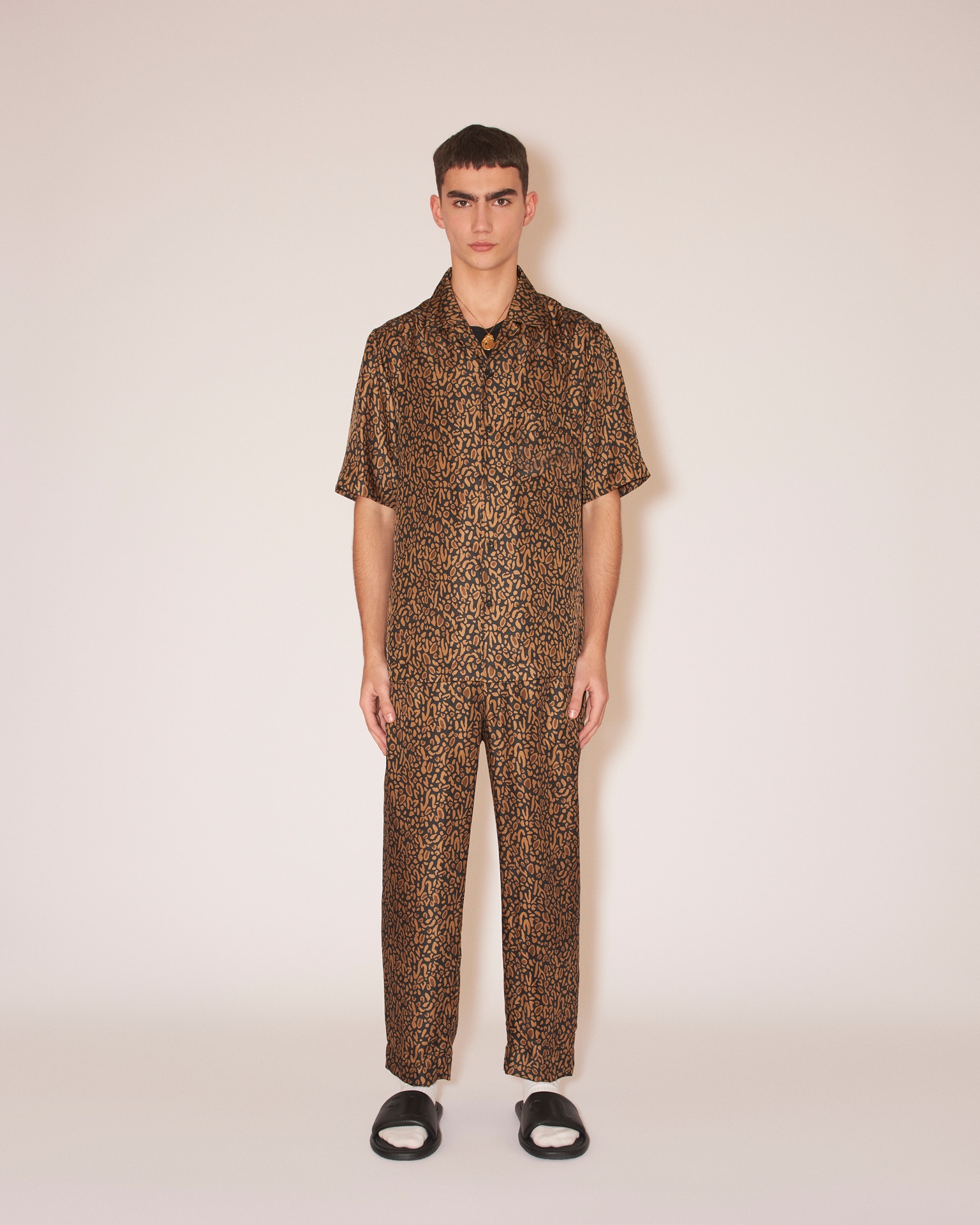 JAIN - Twill-silk relaxed pants - Brown Ocelot - 2