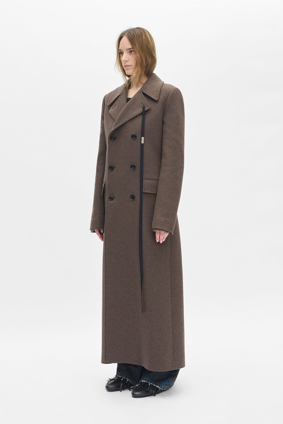 Agniet Long Fitted Double Breasted Coat - 2