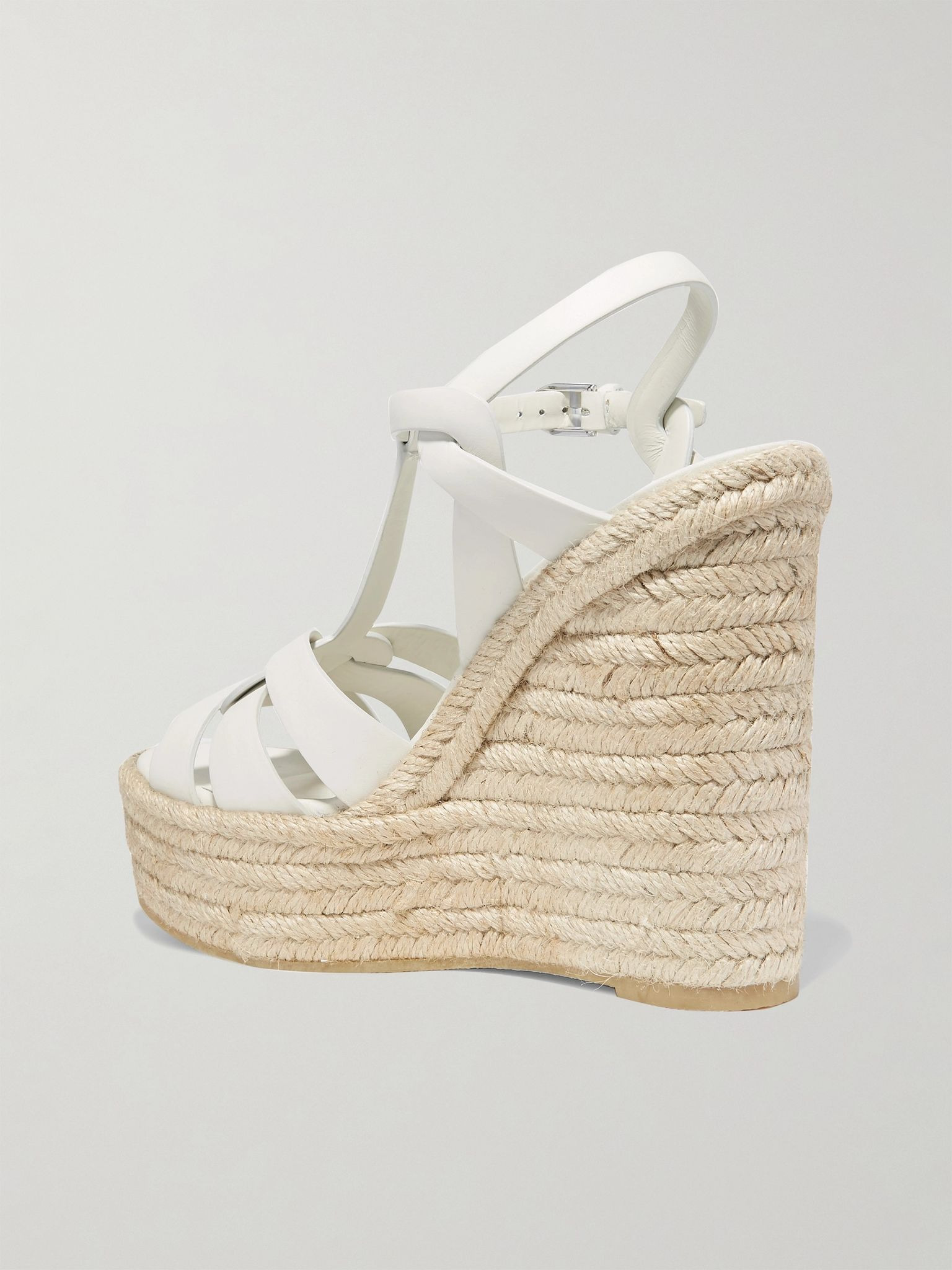 Tribute woven leather espadrille wedge sandals White - 3