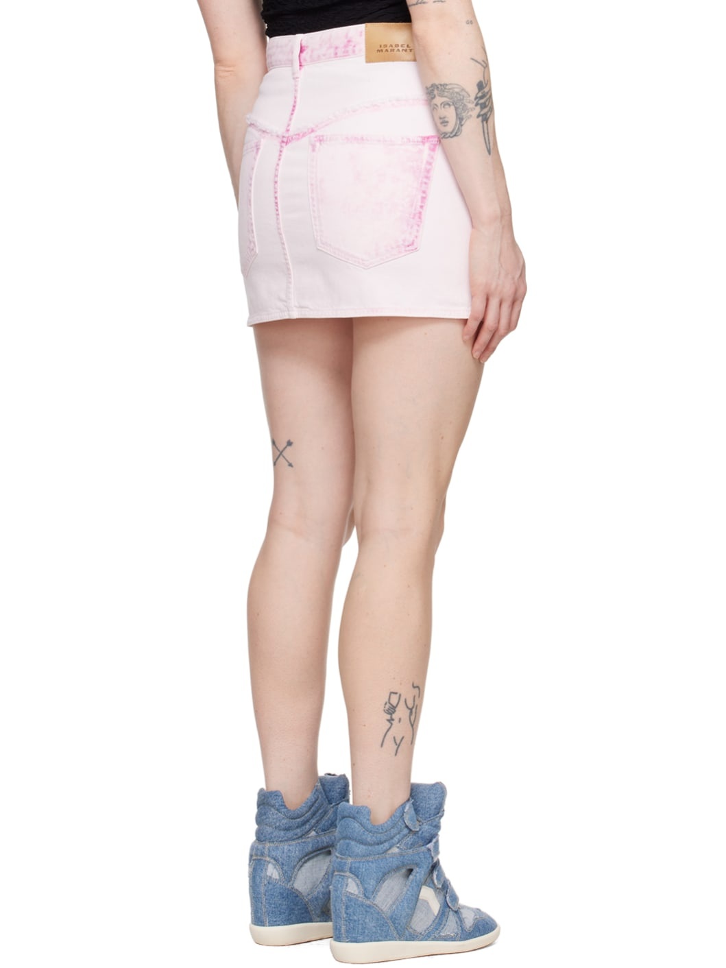 Pink Narjis Denim Miniskirt - 3