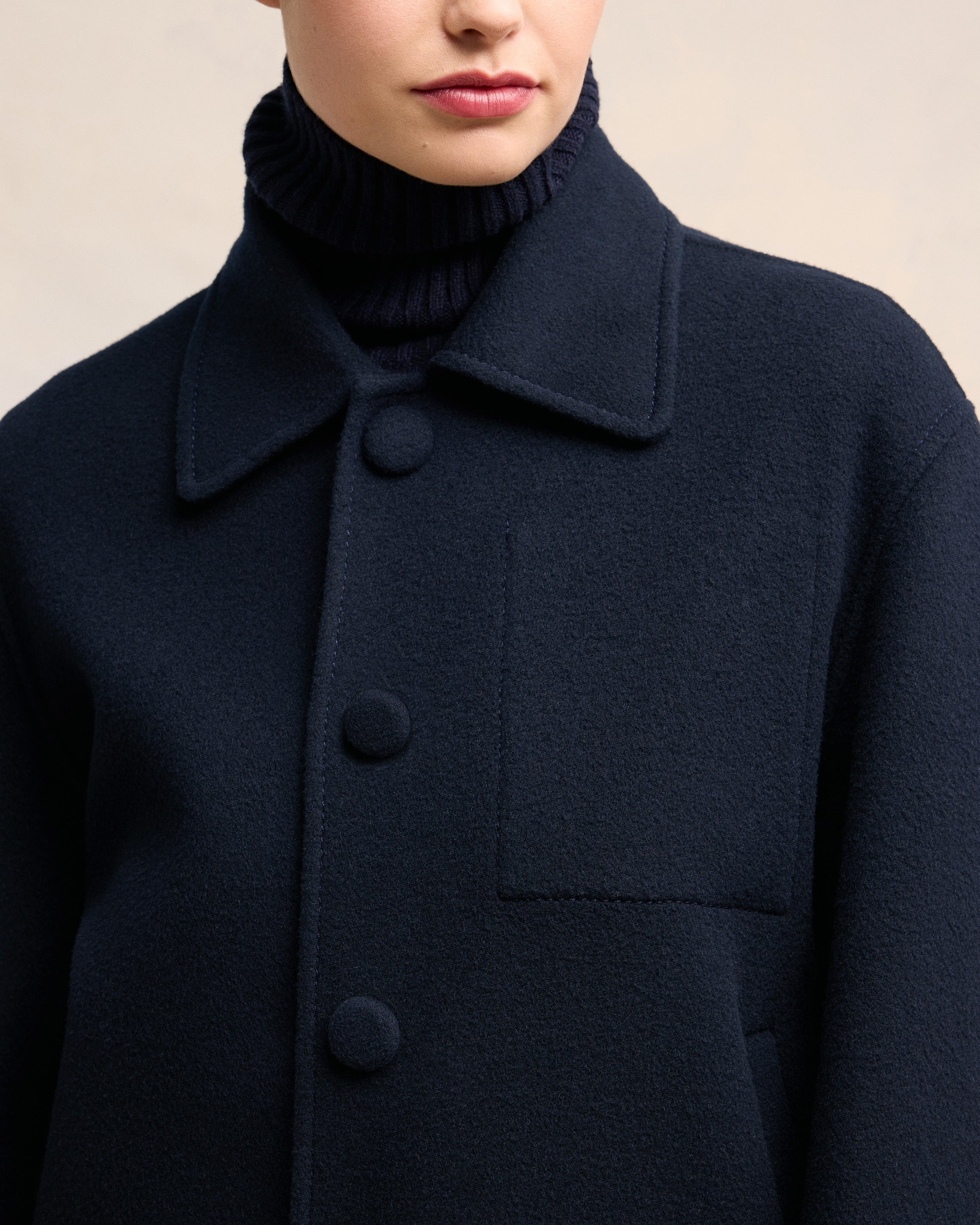 BOXY BUTTONED JACKET - 4