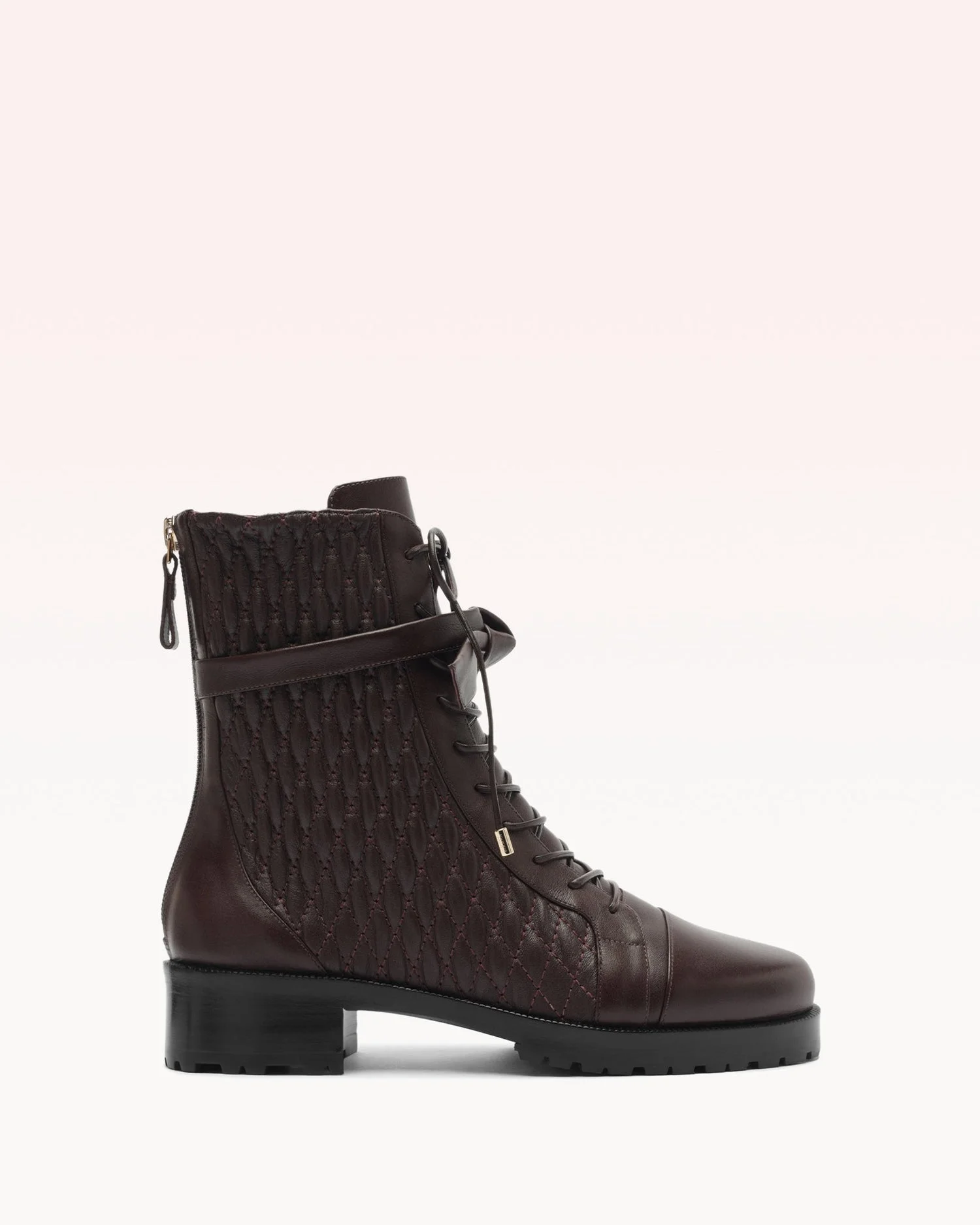 QUILTED CLARITA COMBAT 30 DARK PLUM - 1
