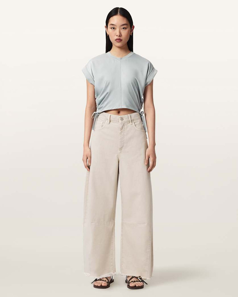 ALLSAINTS MIRA CROPPED SATIN DRAWCORD T-SHIRT outlook