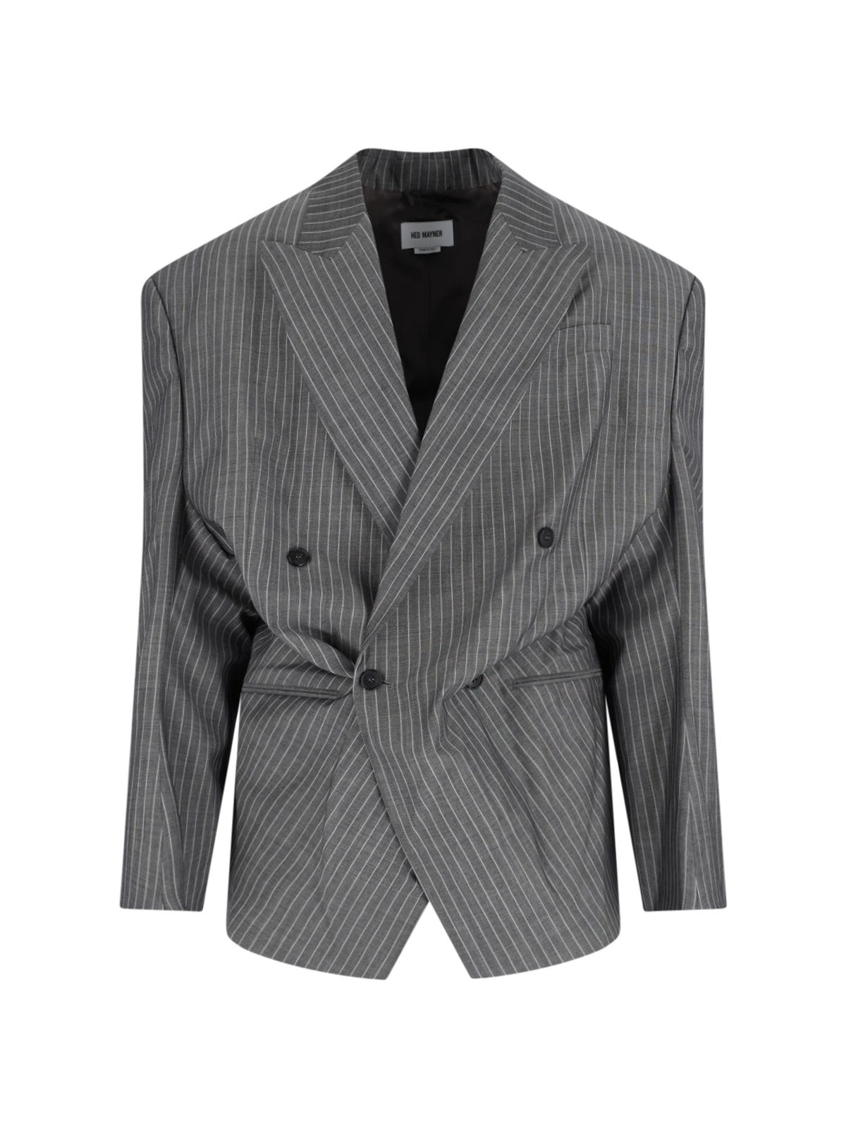 DOUBLE-BREASTED BLAZER IN VIRGIN WOOL AND MOHAIR - 1