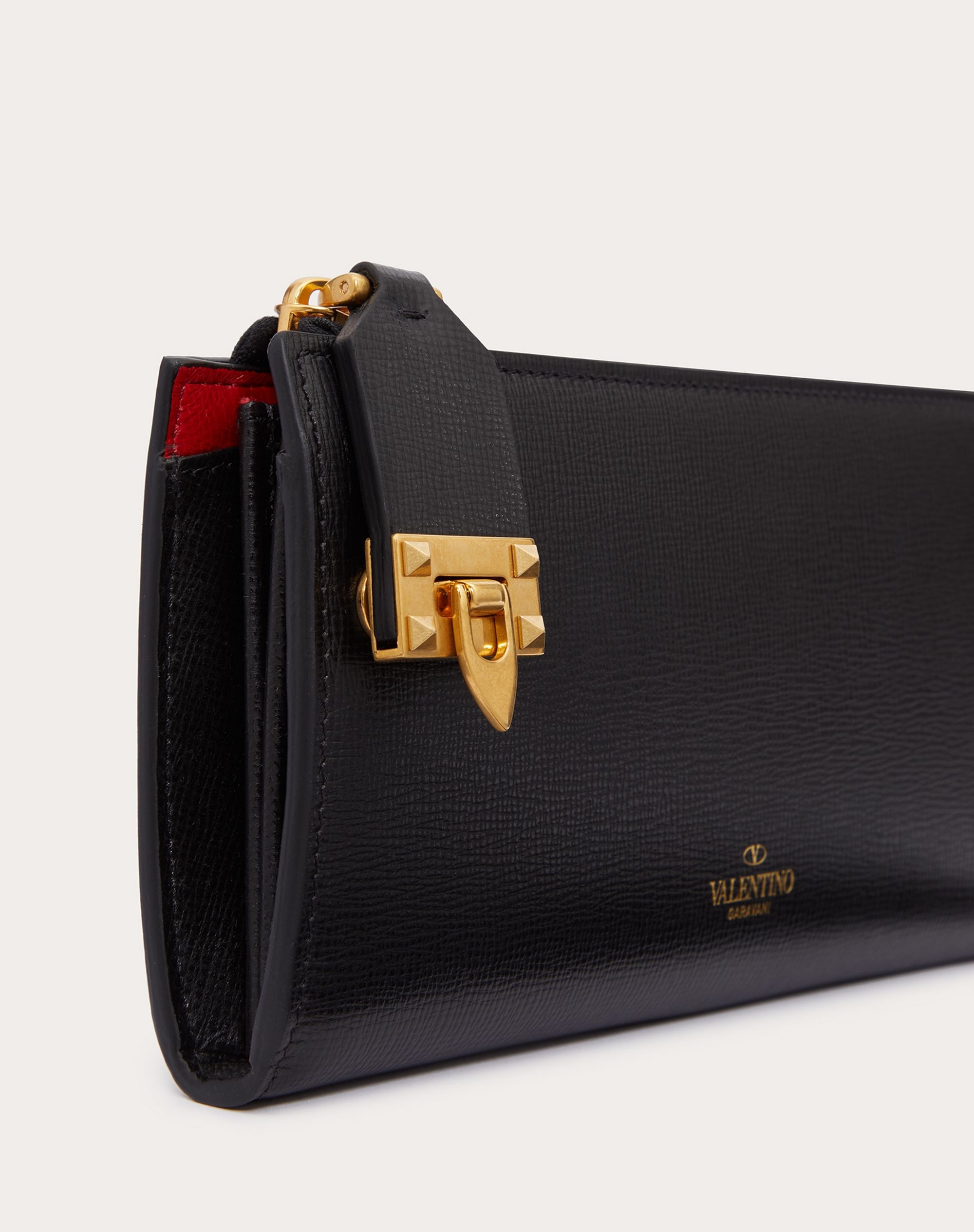 VALENTINO GARAVANI ROCKSTUD CALFSKIN WALLET WITH ZIPPER - 2