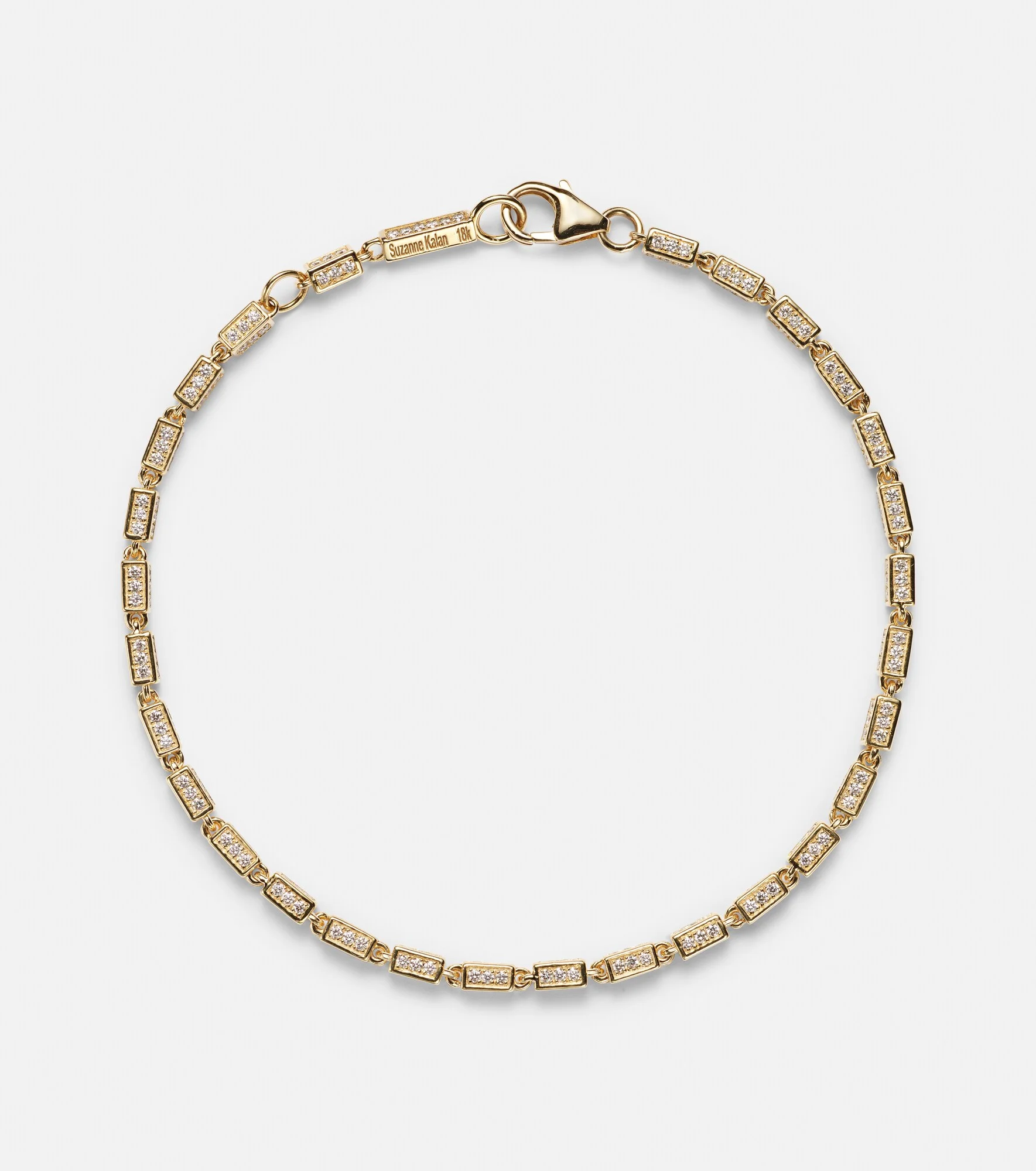 Block-Chain Mini 18kt gold bracelet with diamonds - 1