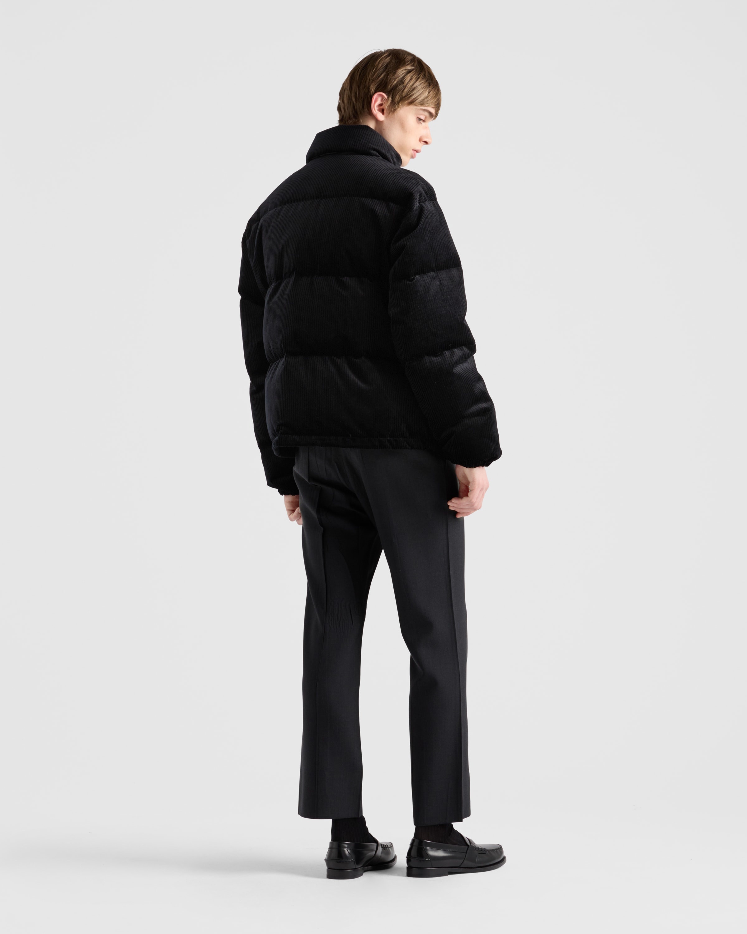 Cropped corduroy down jacket - 5