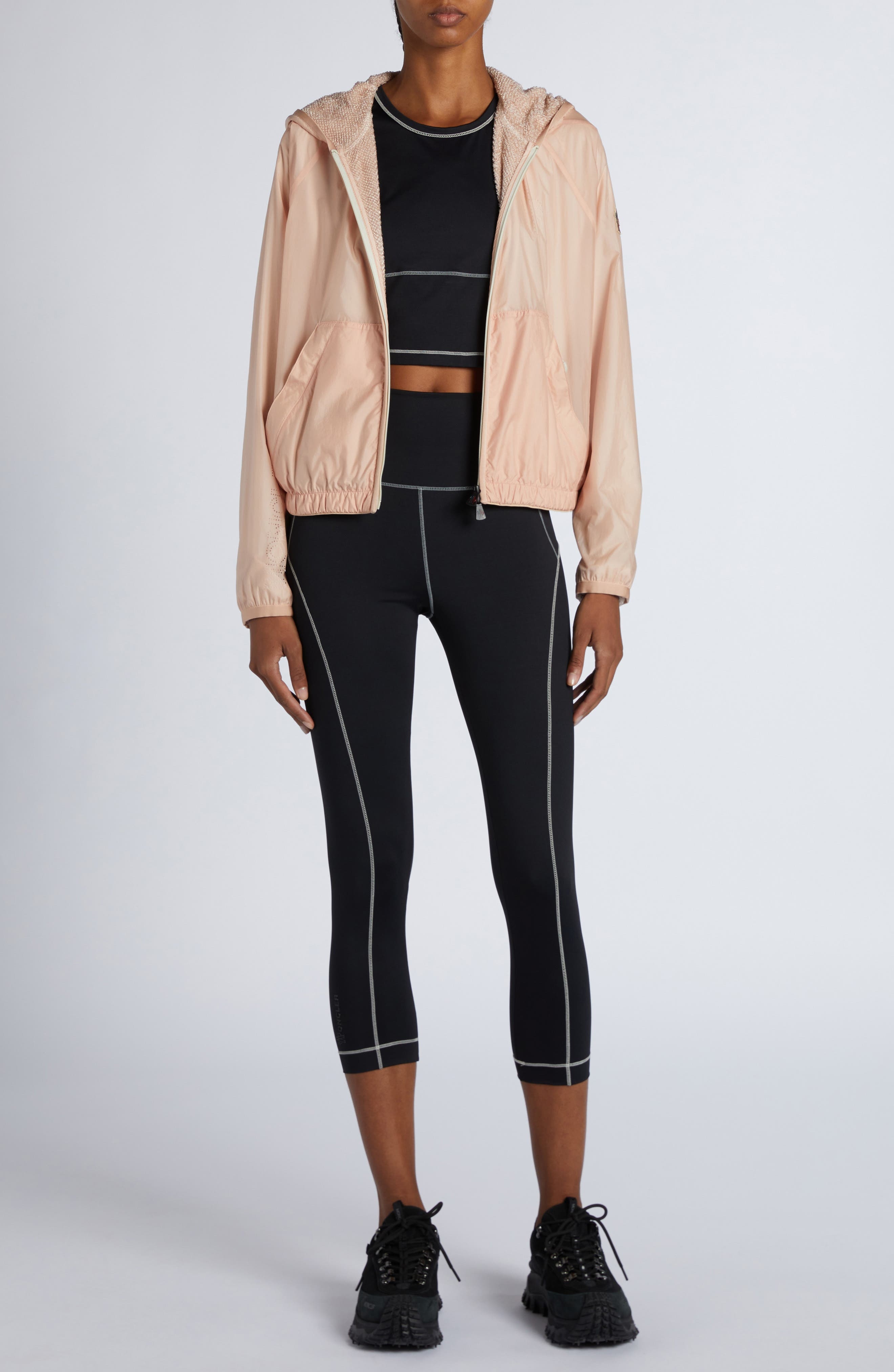 Moncler Grenoble Nylon Hooded Jacket in Mother Of Pearl at Nordstrom - 3