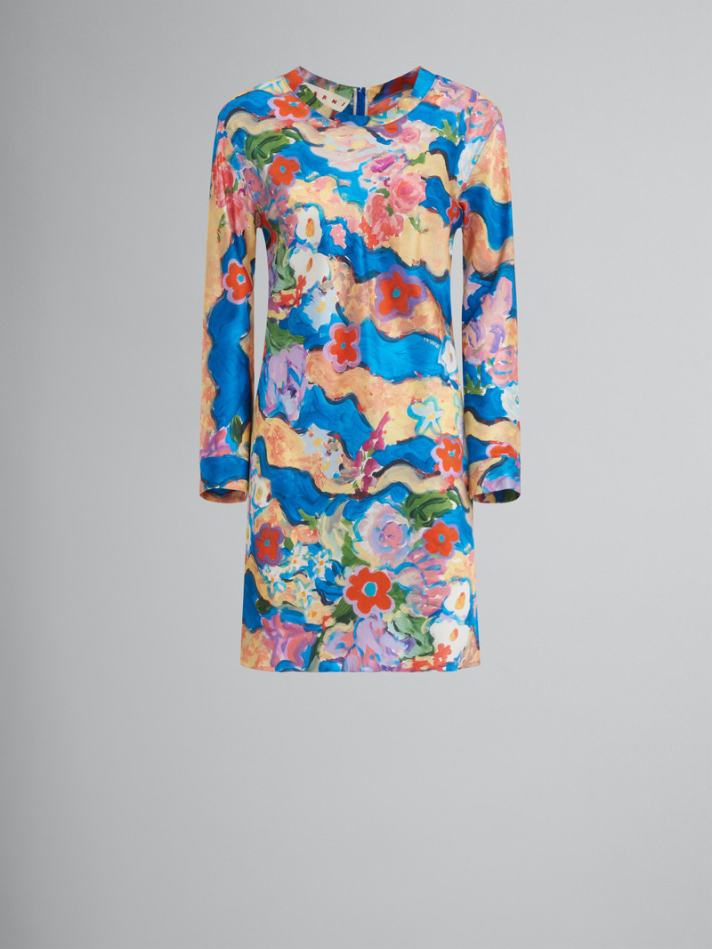 SHORT PRINTED SATIN DRESS - 1