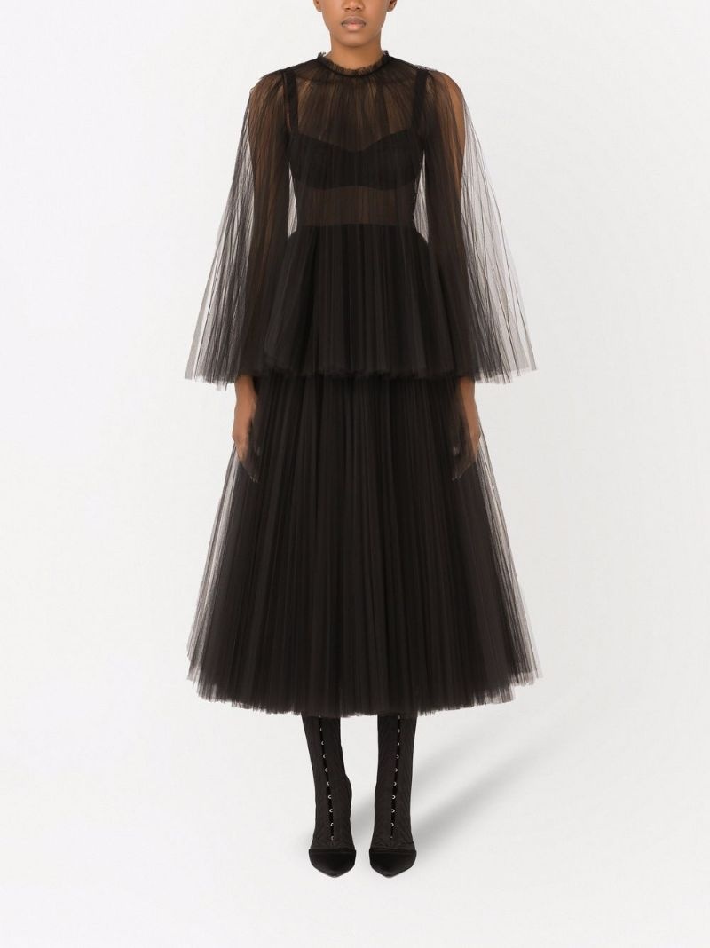 tulle midi dress - 3