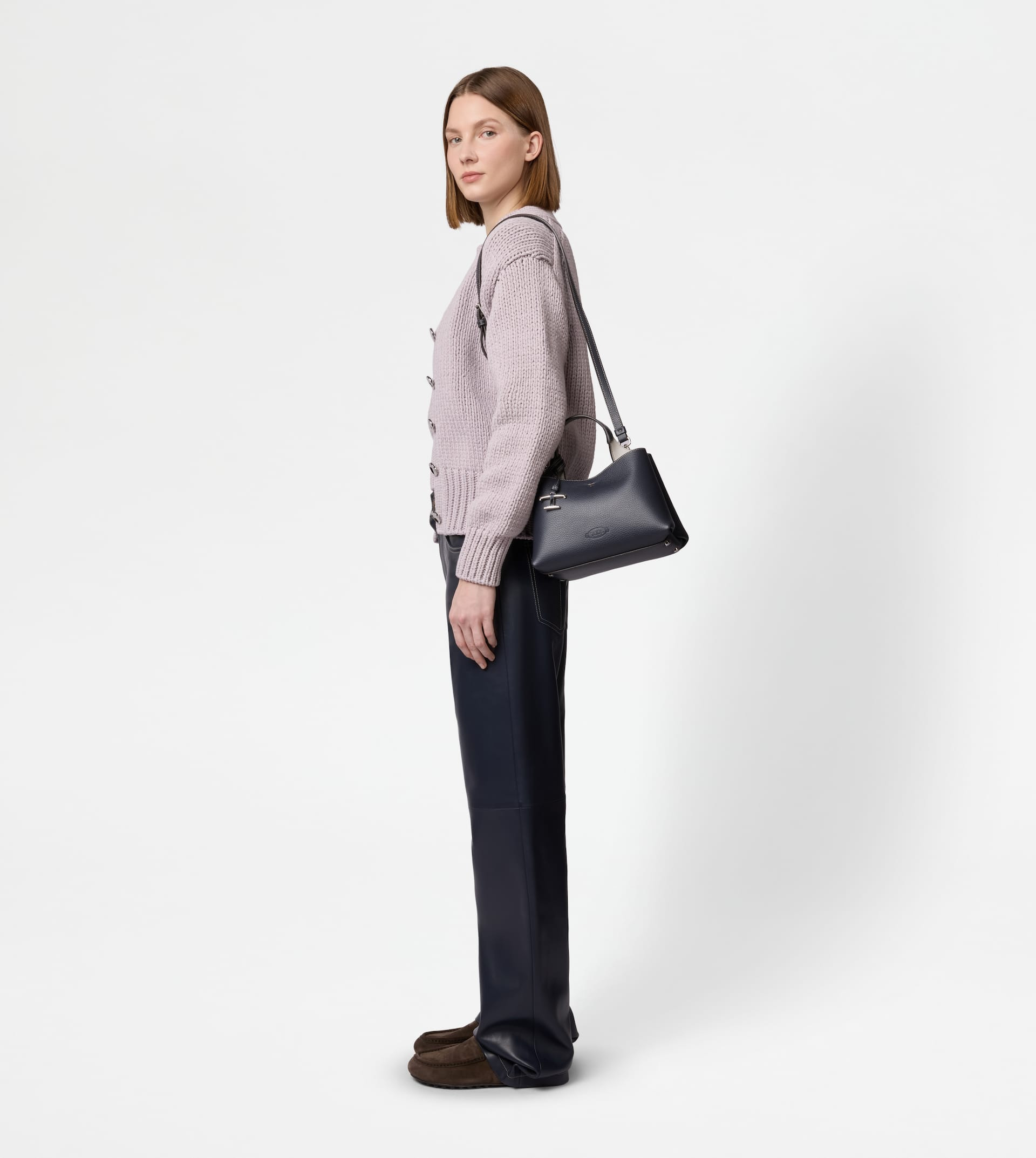 BAG IN LEATHER MICRO - BLUE, GREY - 7
