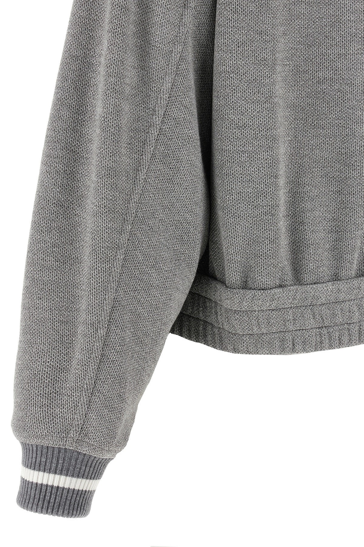 Logo embroidery lamé sweatshirt - 4