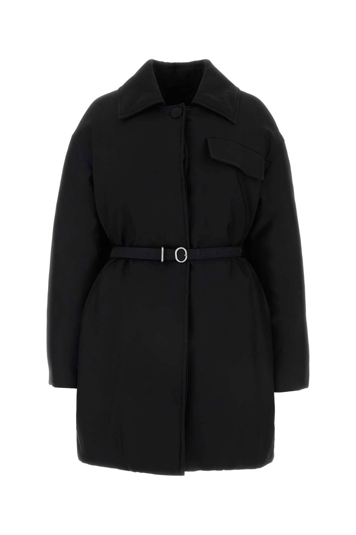 Jil Sander Women Black Gabardine Oversize Down Jacket - 1