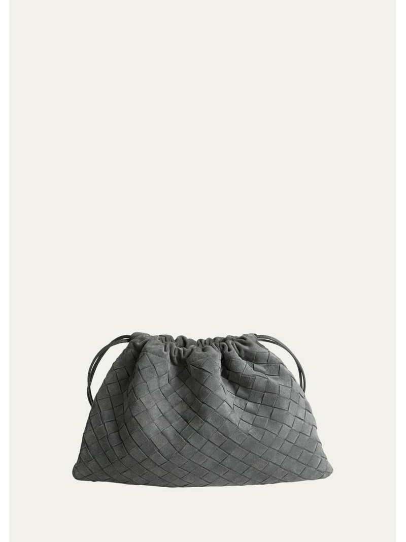 Suede Drawstring Pouch Clutch Bag 1