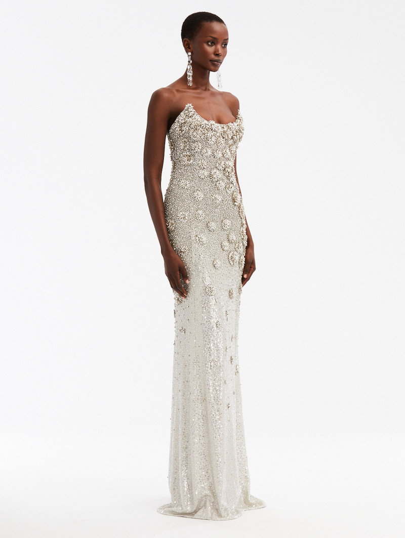 STRAPLESS CRYSTAL EMBROIDERED GOWN 3