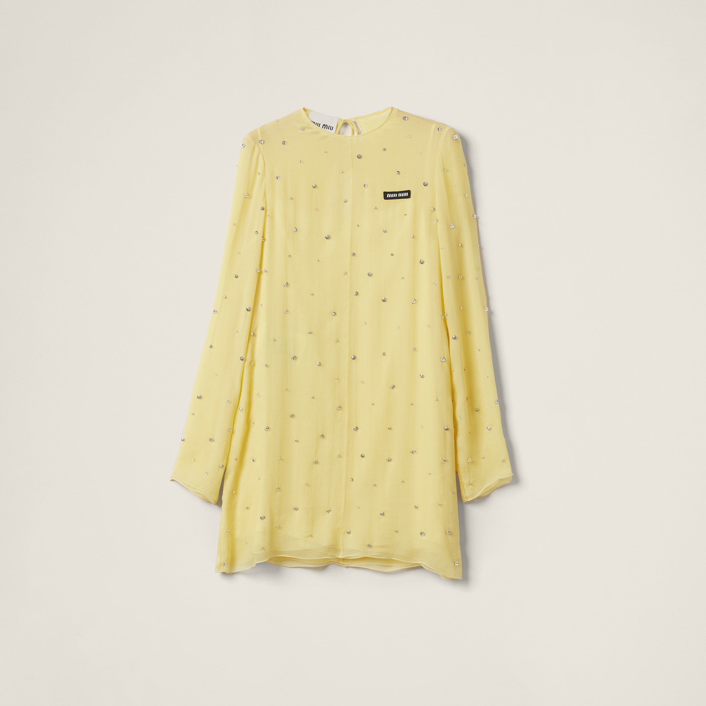 Embroidered chiffon dress - 1