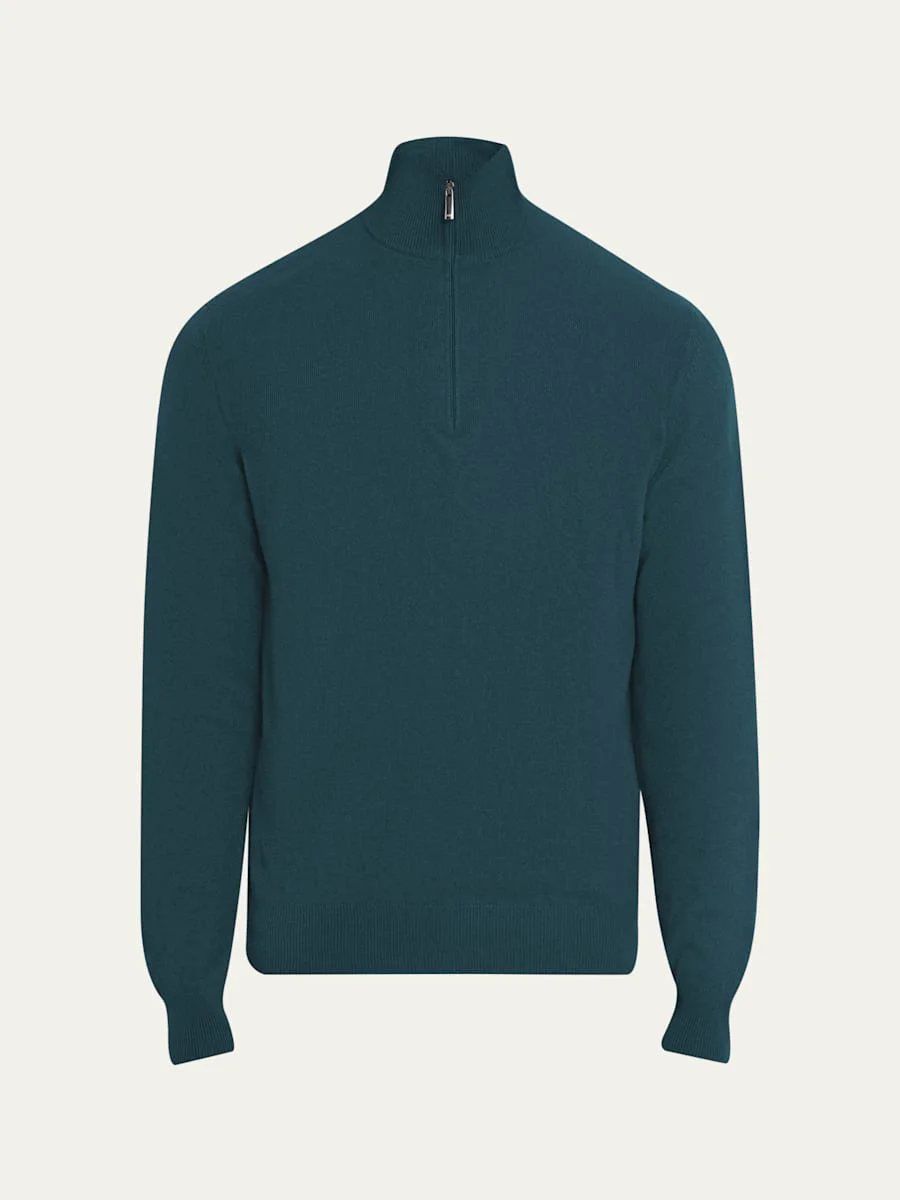 Men's Cashmere Half-Zip Sweater - 1