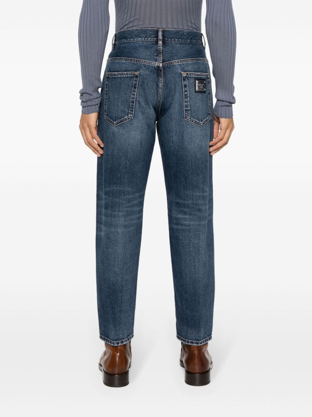 logo-plaque straight-leg jeans - 4