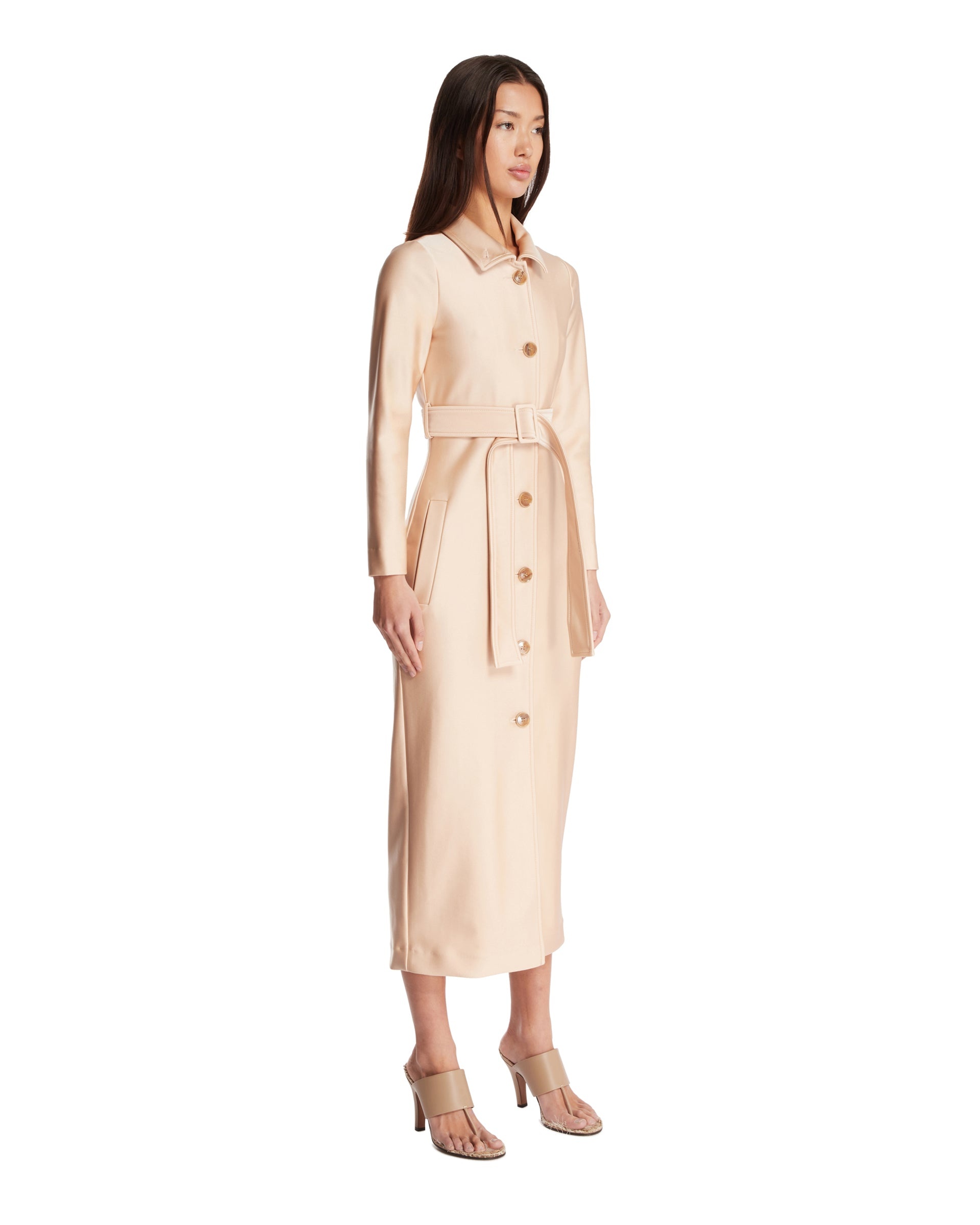 Beige Midi Trench Dress - 4