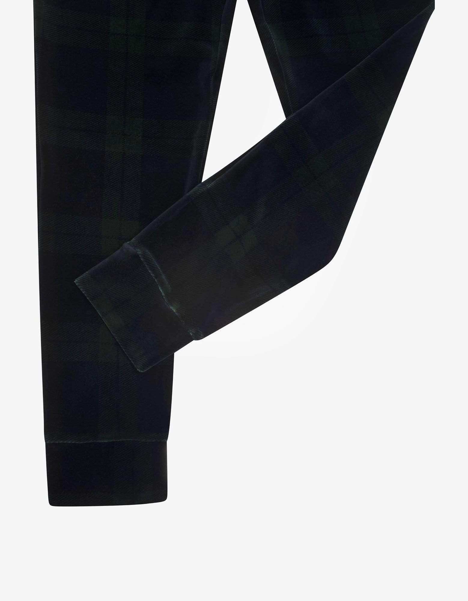 Ralph Lauren Purple Label Tartan Print Velvet Track Pants - 4