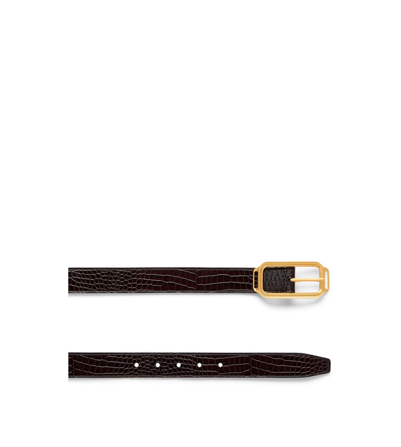 TOM FORD PRINTED CROC STADIUM BUCKLE BELT outlook