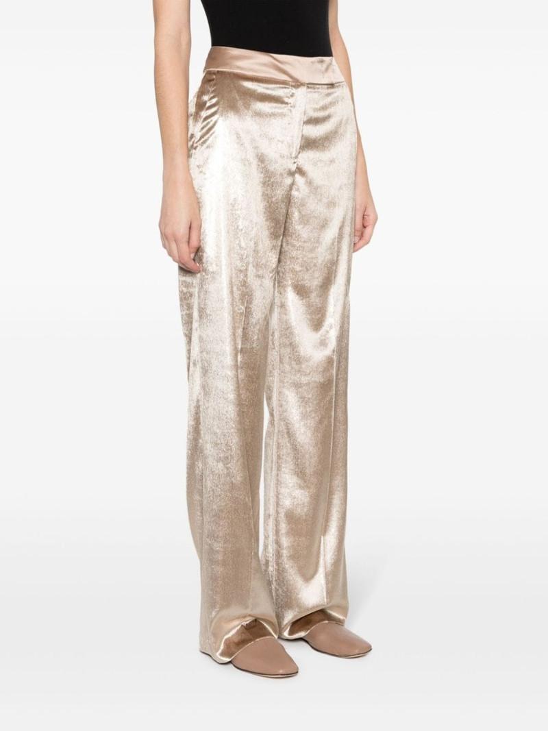 high-waisted velvet palazzo trousers 3