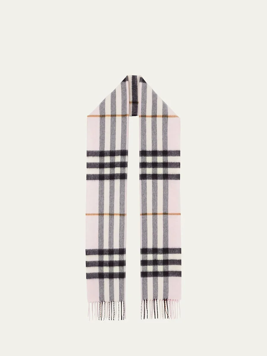 Giant Check Cashmere Scarf - 1