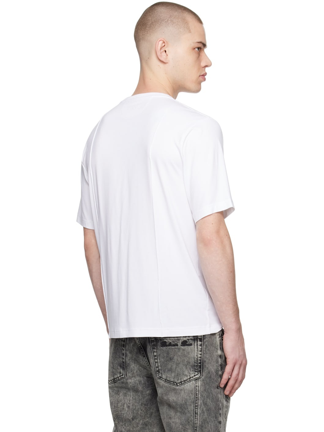 White Regular Creased T-Shirt - 3