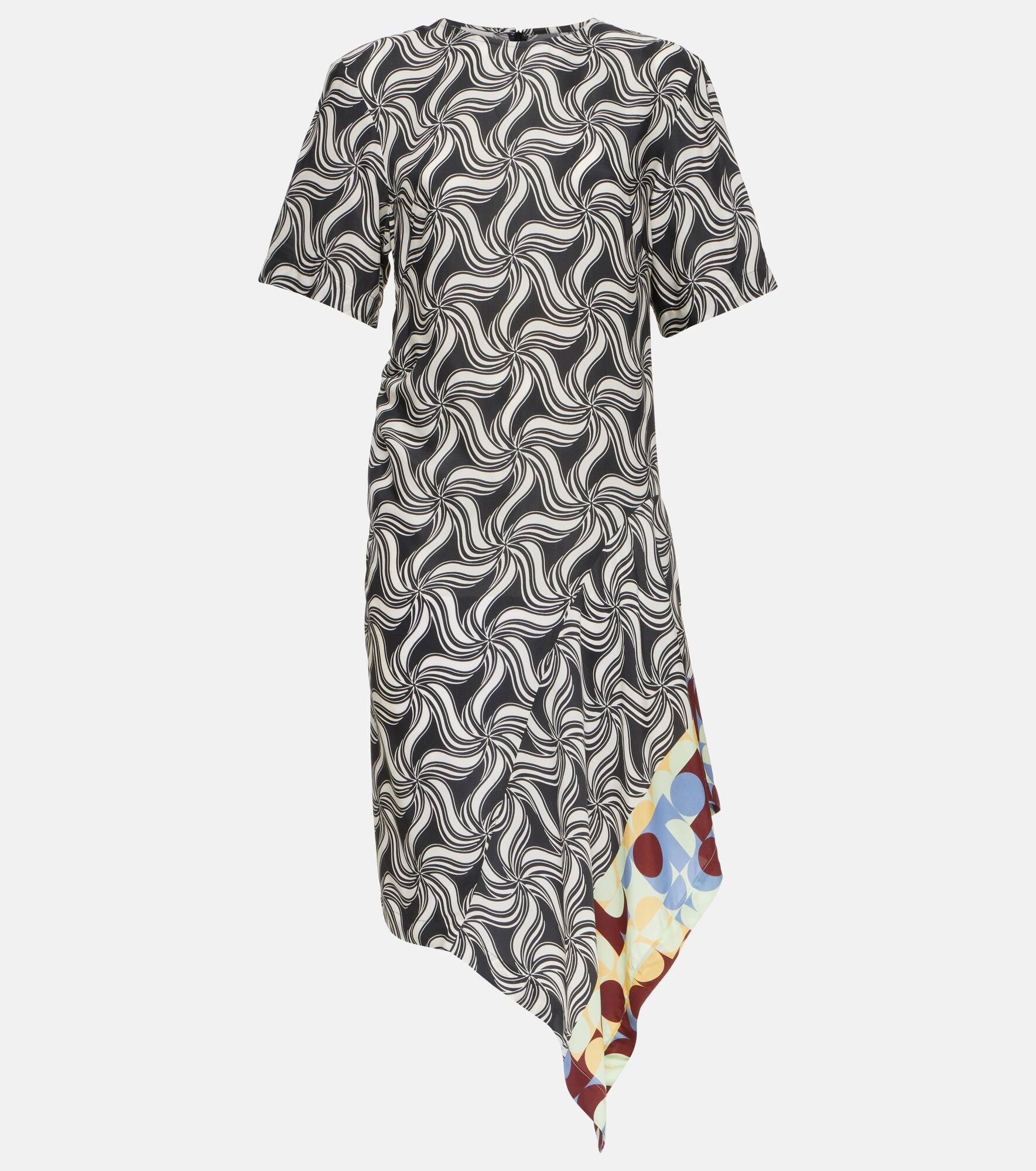 Printed asymmetric midi dress - 1