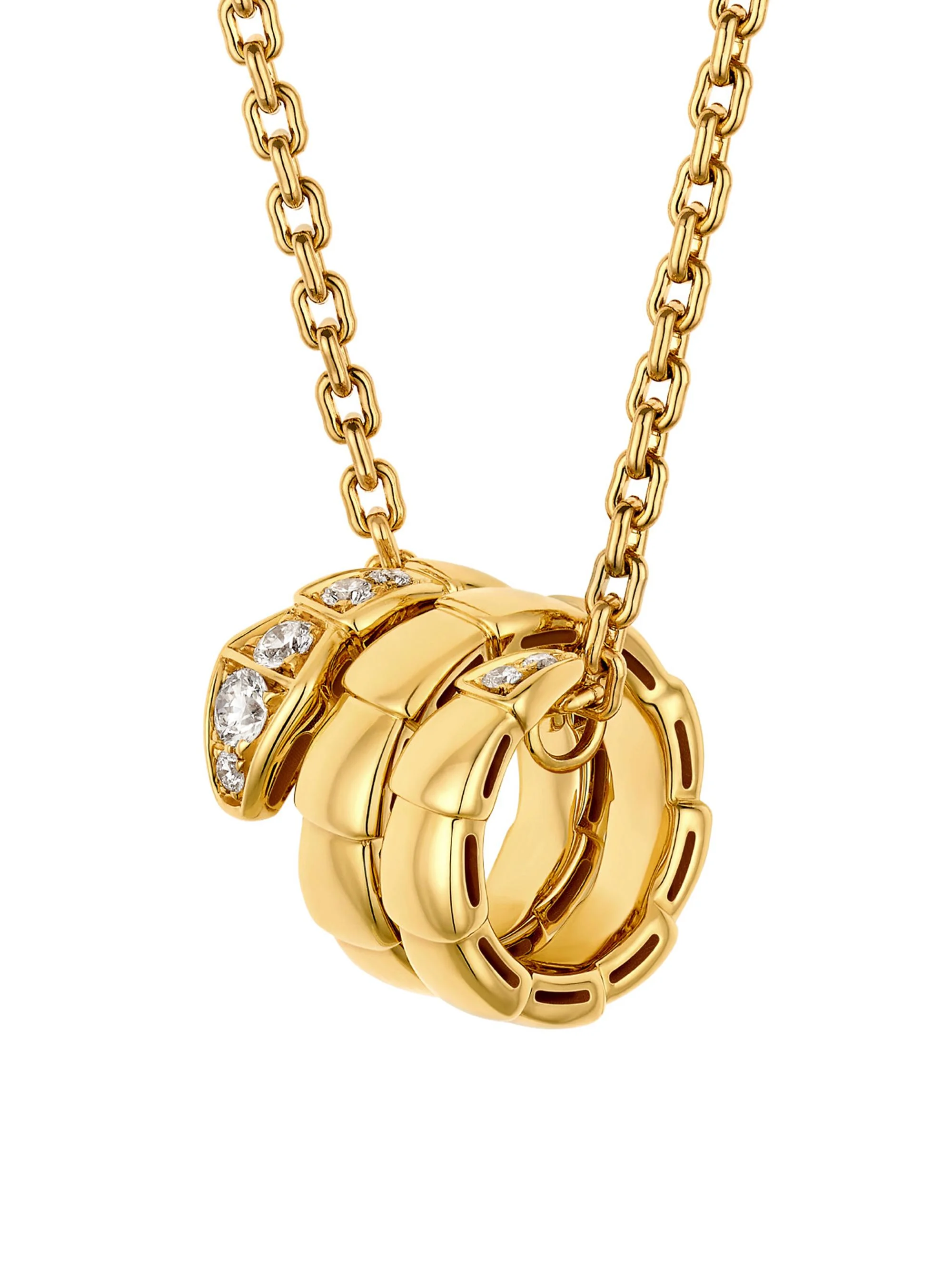 Women's Serpenti Viper 18K Yellow Gold & 0.13 TCW Diamond Pendant Necklace - Yellow Gold - 1
