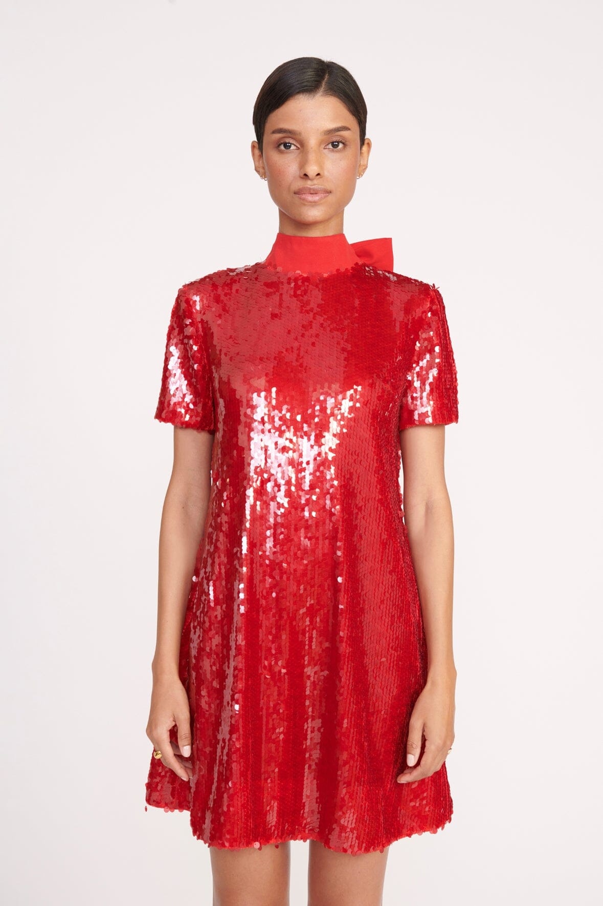 STAUD MINI ILANA DRESS POINSETTIA SEQUIN - 5