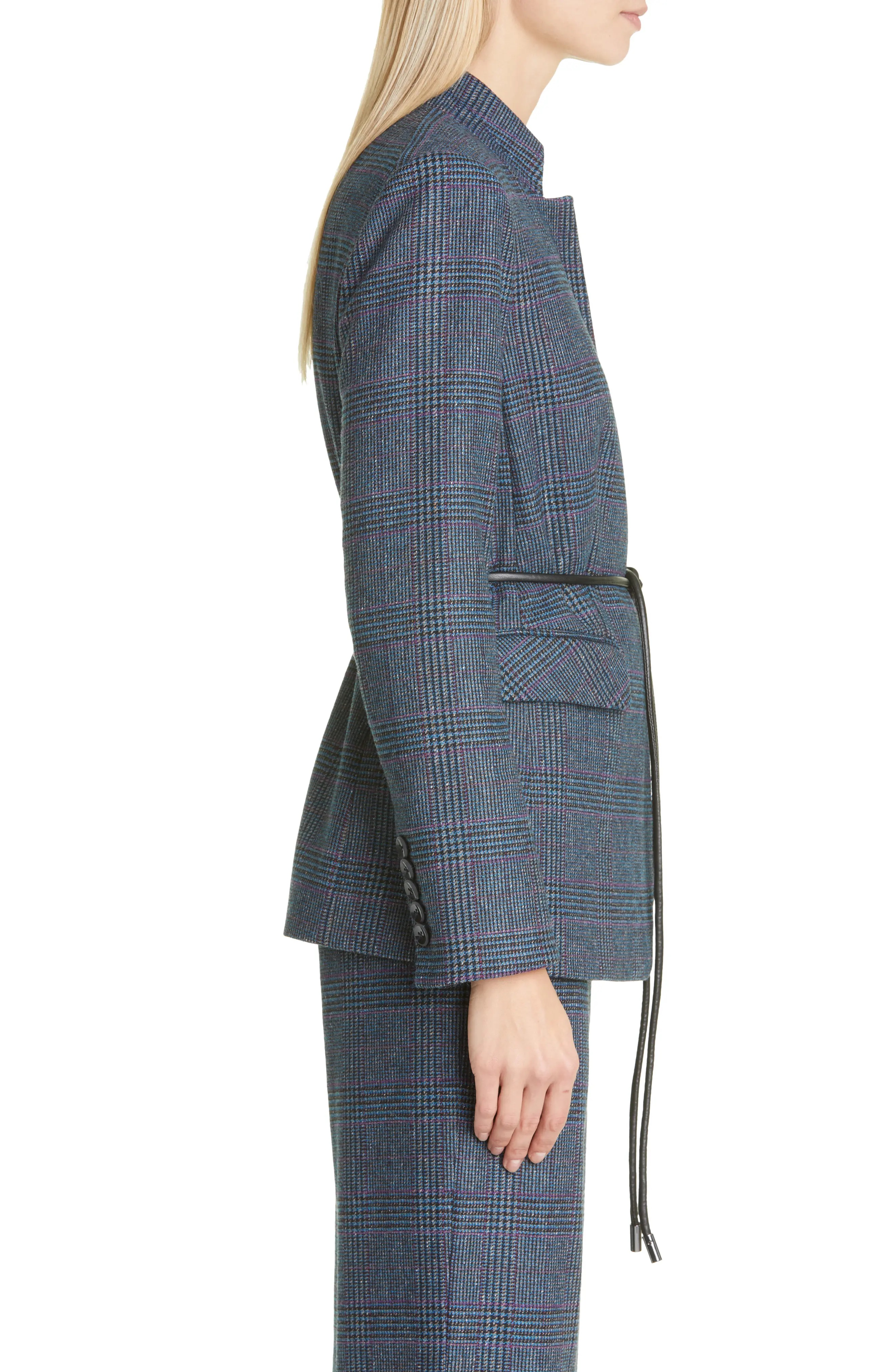 Wilshire Plaid Belted Dickey Jacket - 6