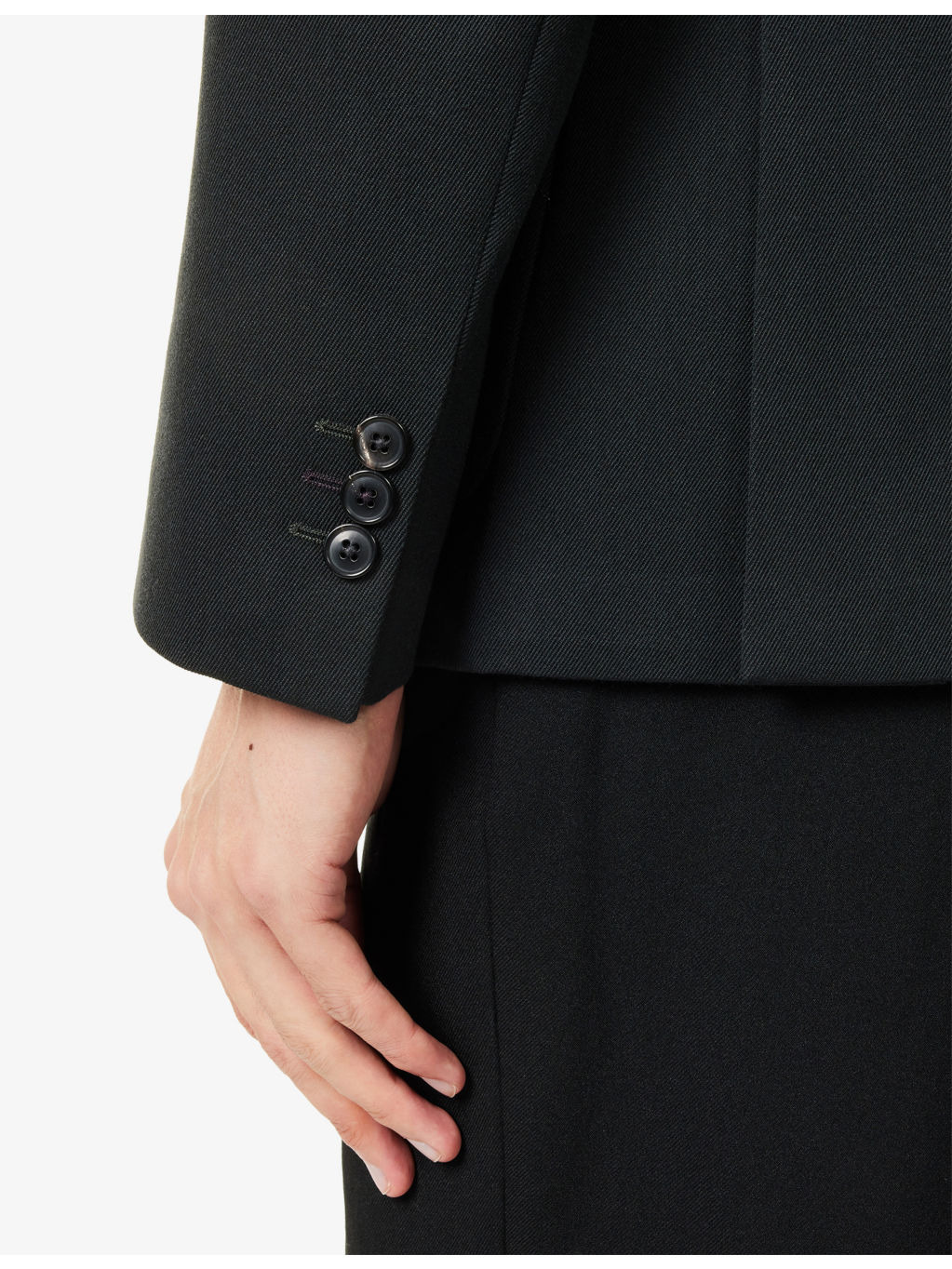 Peak-Lapel Double-Breasted Cotton-Wool Blend Jacket - 5