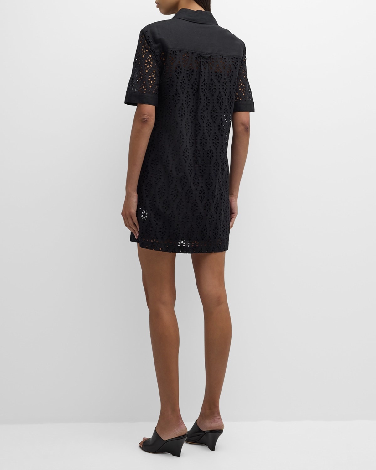 Rafaela Eyelet Mini Shirtdress - 4