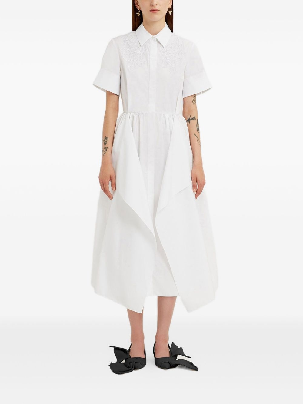 embroidered shirtdress - 2