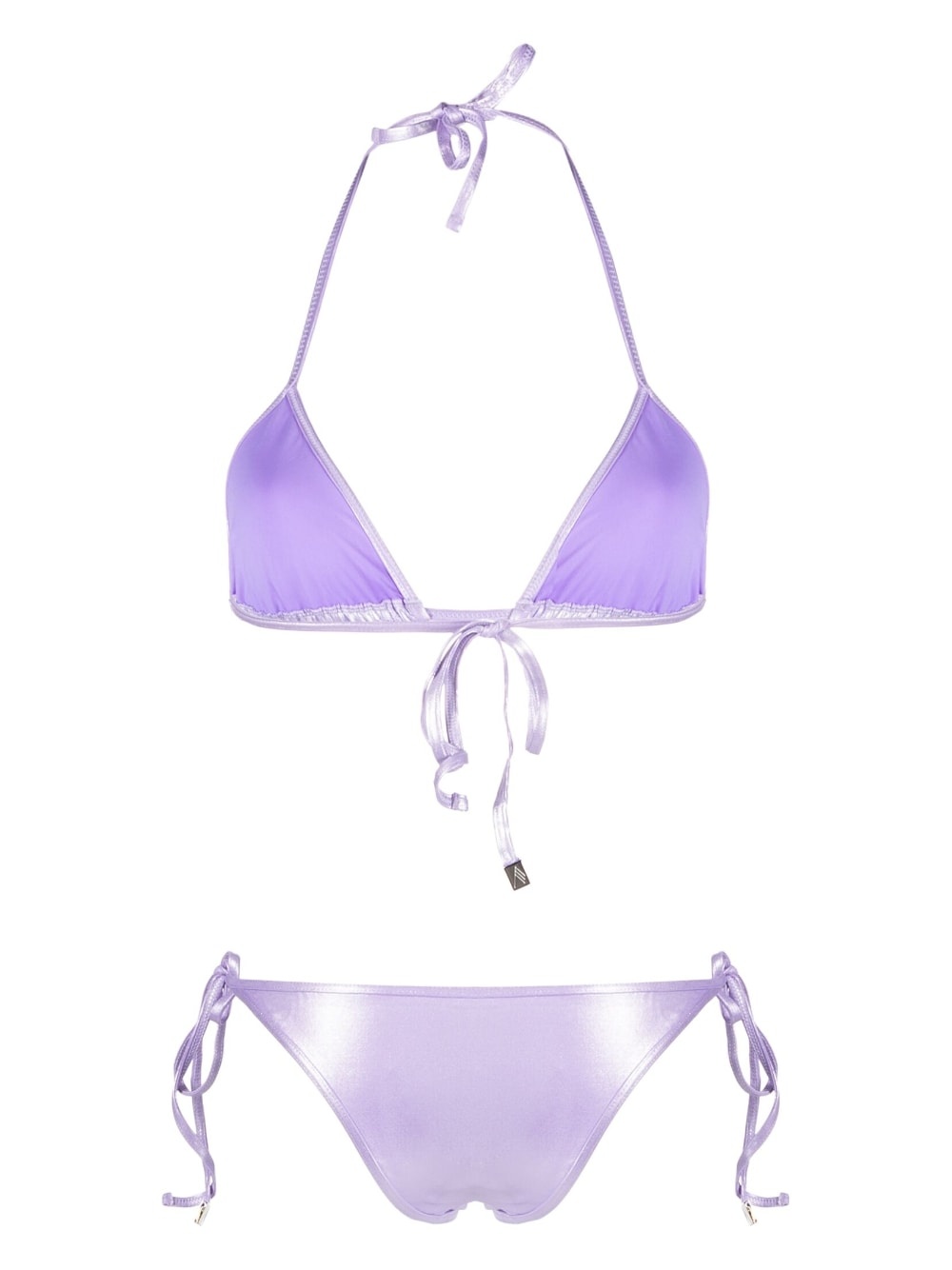 high-shine triangle bikini set - 2