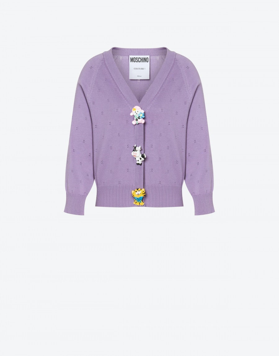 TOY BUTTONS COTTON CARDIGAN - 1