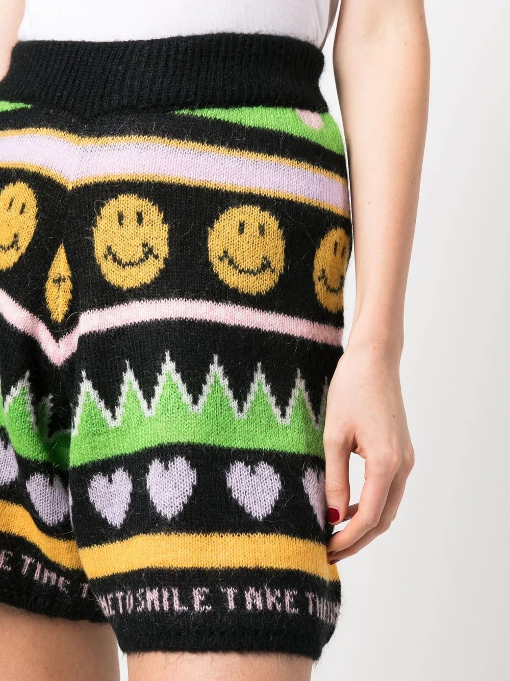 graphic-print knitted shorts - 5