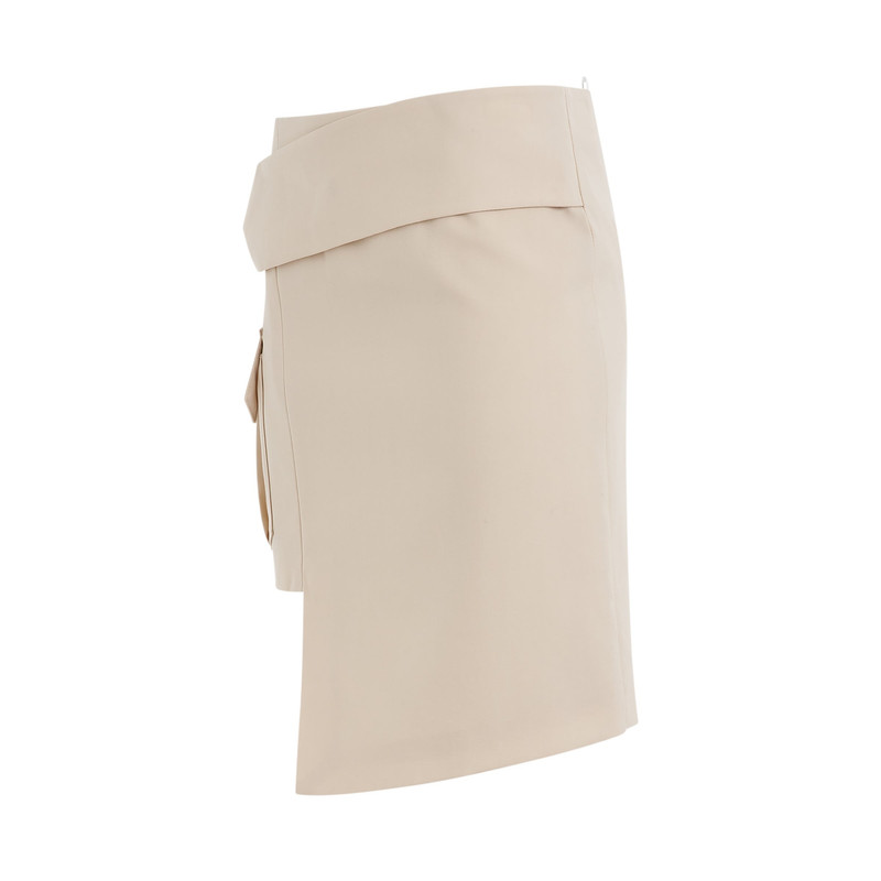 Off-White Toybox Dry Wool Pocket Skirt in Sand outlook