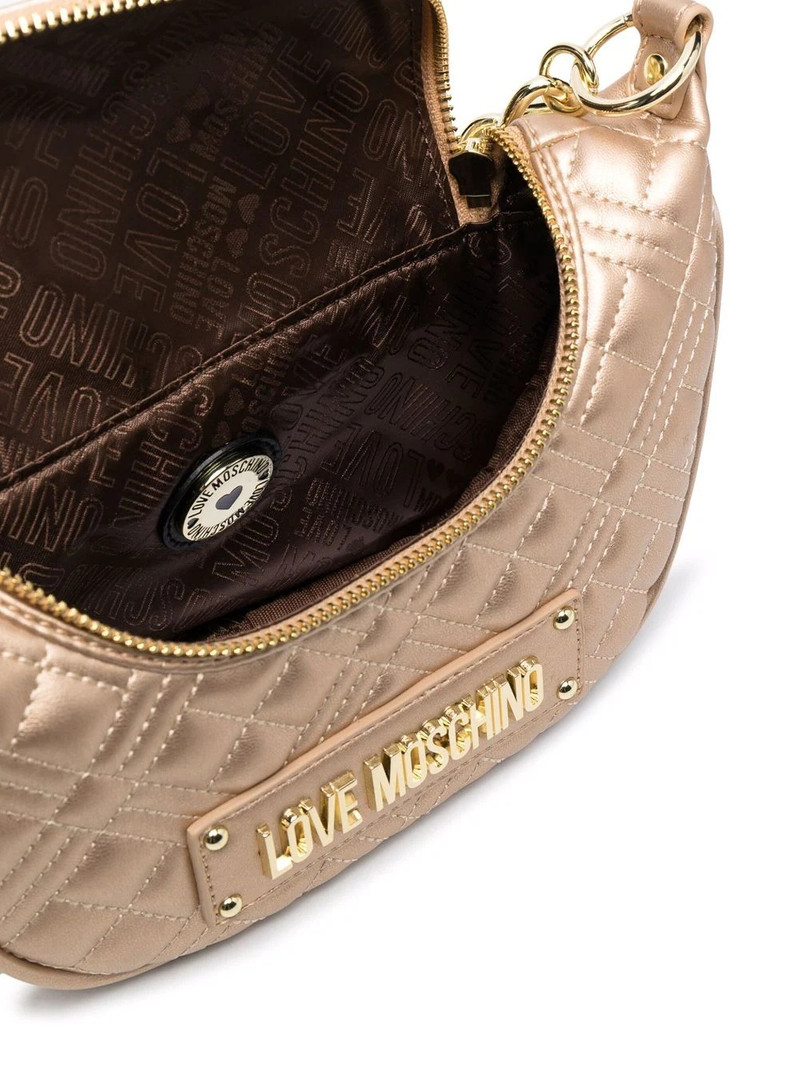 logo plaque quilted tote bag 6