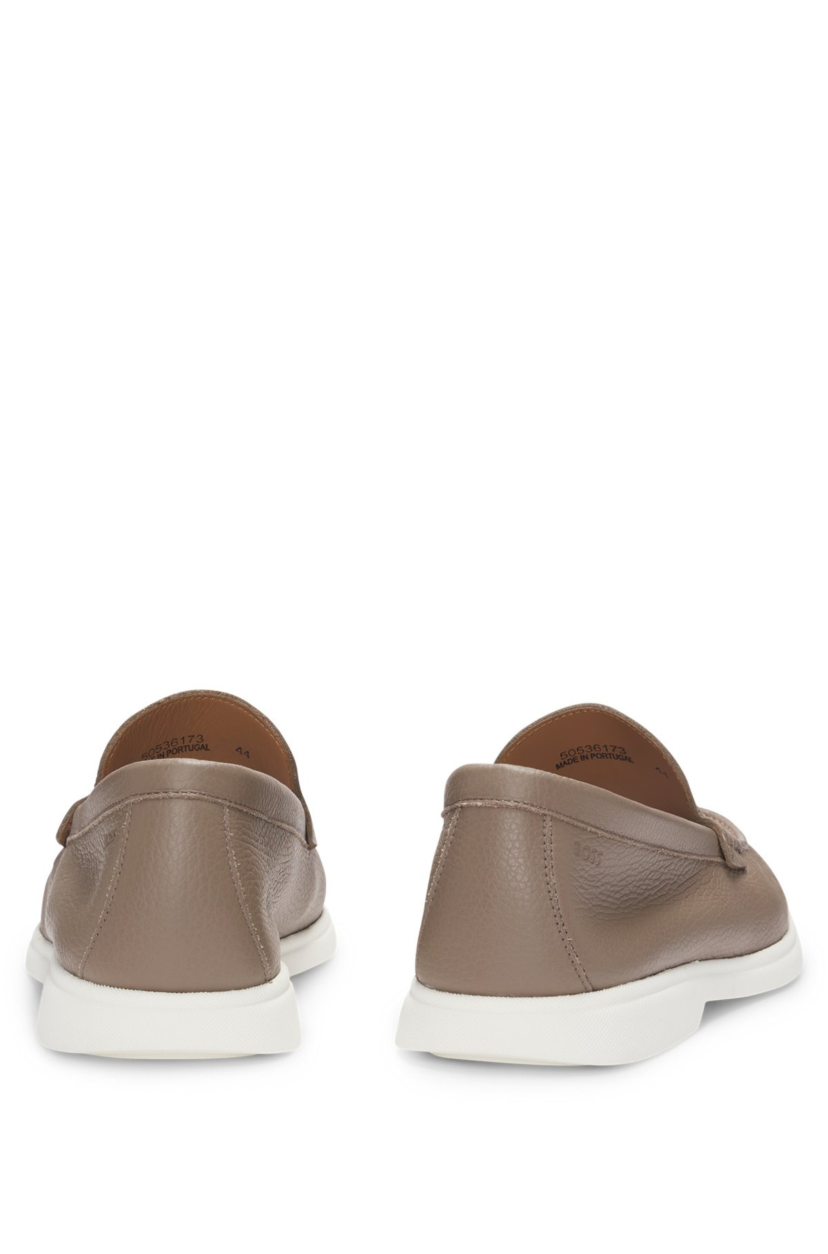 TUMBLED-LEATHER MOCCASINS WITH LOGO DETAIL - 5