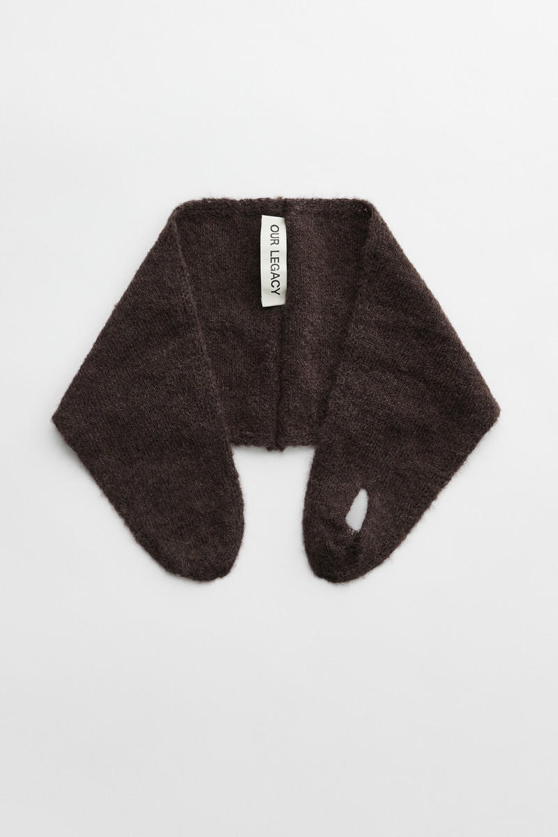 Miniature Scarf Smokey Brown Fuzzy Alpaca 1