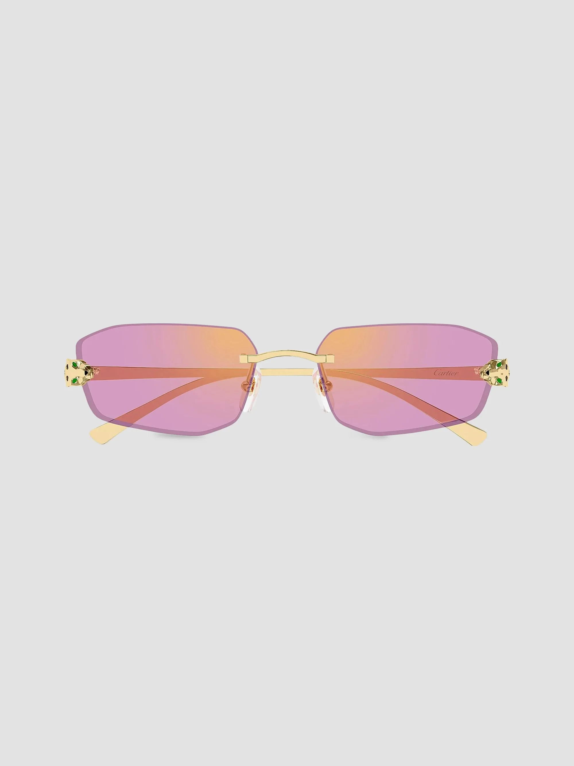 Women's Panthère Classic 56MM Rimless Sunglasses - Gold Pink - 1