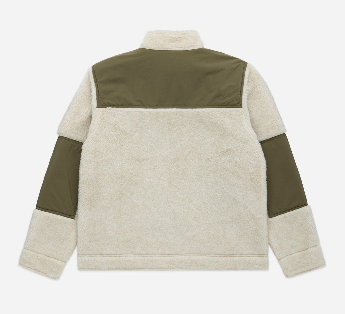 Fleece Jacket - Ecru Wool Blend Fleece - 2