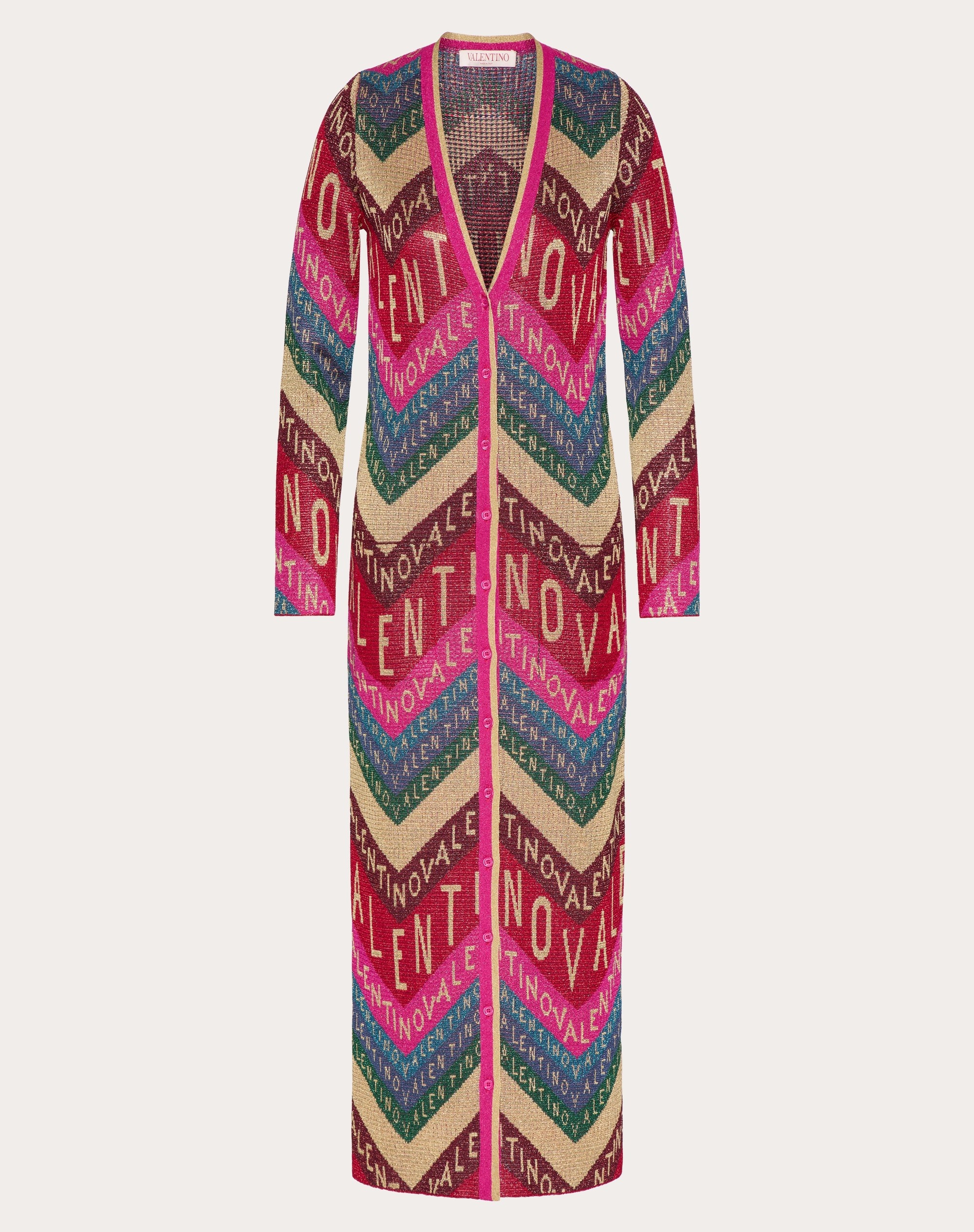 VALENTINO CHEVRON LUREX CARDIGAN - 1