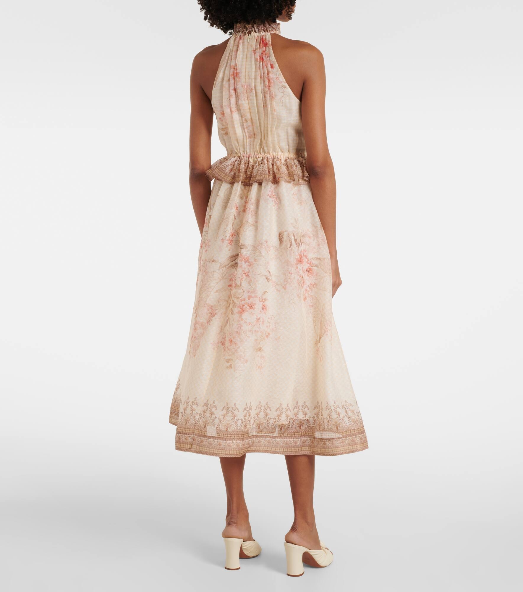 Zimmermann Illuminate floral linen and silk midi dress